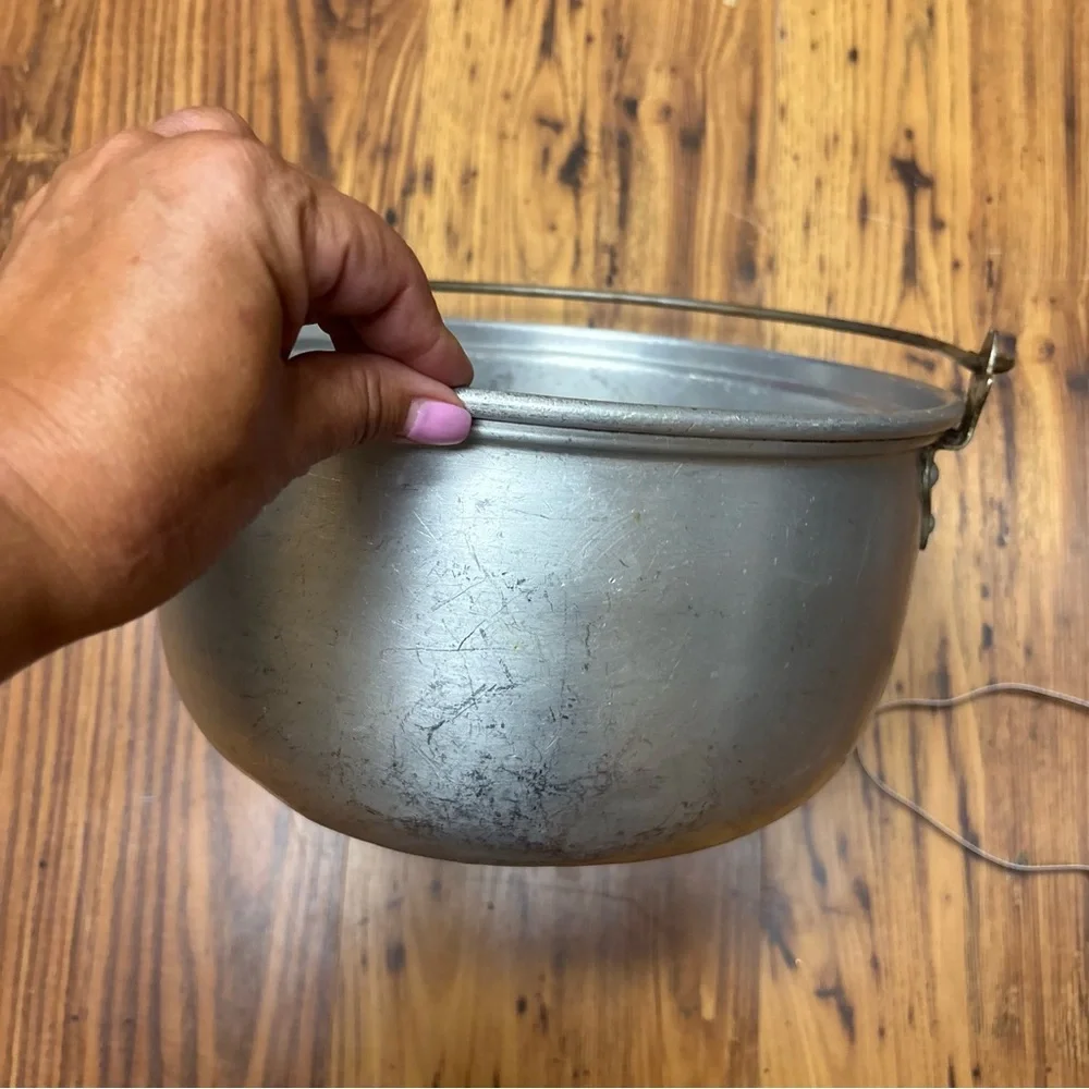 Antique Aluminum Jam Pot (use for pierogi) with Handle and‎ Insert